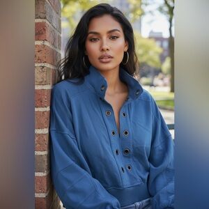 Anthropologie Pilcro The Kamrie Pieced Popover Sweater Relaxed Casual Size Small